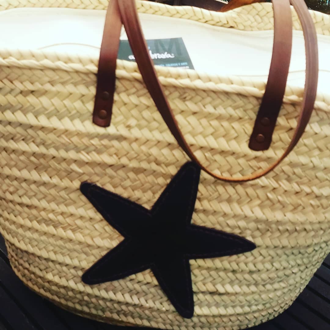 Bolso de playa con estrella de cuero