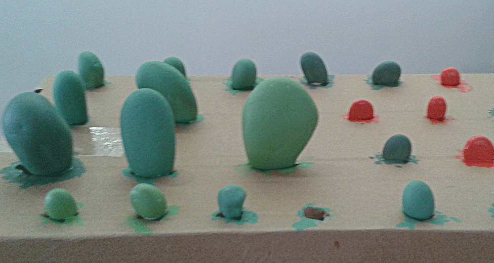 piedras pintadas cactus fondo de color listo